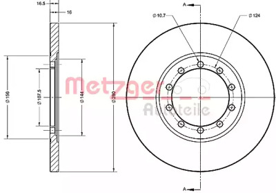 Тормозной диск METZGER 6110540