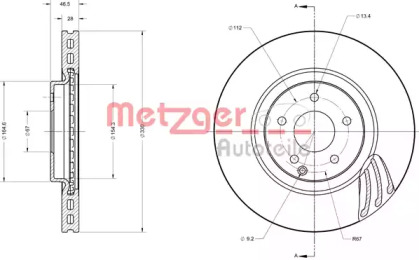 Тормозной диск METZGER 6110553