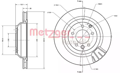 Тормозной диск METZGER 6110554