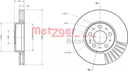 Тормозной диск METZGER 6110561