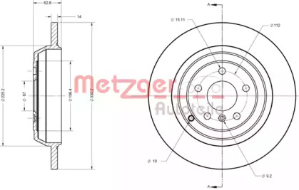 Тормозной диск METZGER 6110567