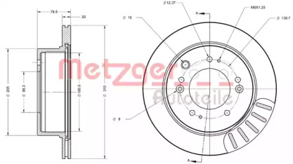 Тормозной диск METZGER 6110582