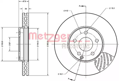 Тормозной диск METZGER 6110587