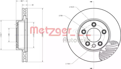 Тормозной диск METZGER 6110594