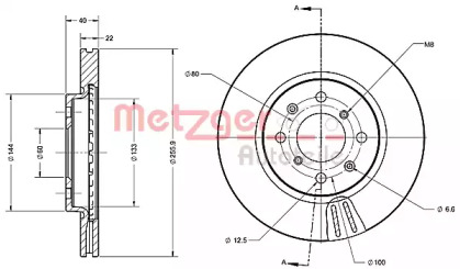 Тормозной диск METZGER 6110603