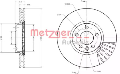 Тормозной диск METZGER 6110621