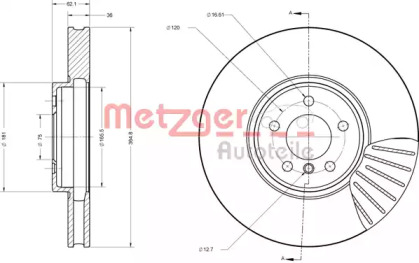 Тормозной диск METZGER 6110633