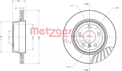 Тормозной диск METZGER 6110639