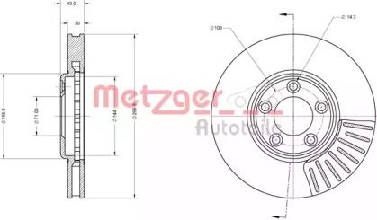 Тормозной диск METZGER 6110642