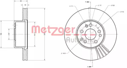 Тормозной диск METZGER 6110644