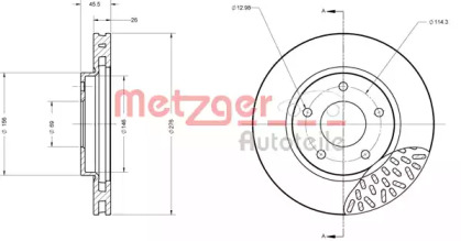 Тормозной диск METZGER 6110664