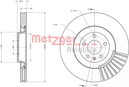 Тормозной диск METZGER 6110669