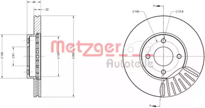 Тормозной диск METZGER 6110680