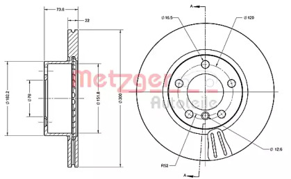 Тормозной диск METZGER 6110689