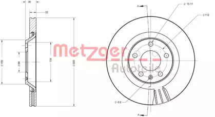 Тормозной диск METZGER 6110697