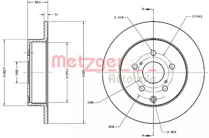 Тормозной диск METZGER 6110700