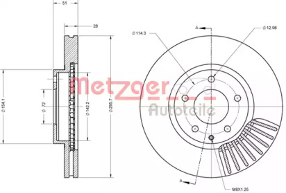 Тормозной диск METZGER 6110704