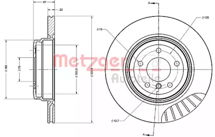 Тормозной диск METZGER 6110705