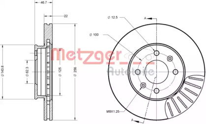 Тормозной диск METZGER 6110707