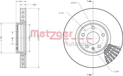 Тормозной диск METZGER 6110716