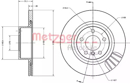 Тормозной диск METZGER 6110719