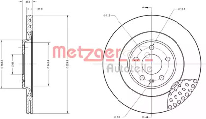 Тормозной диск METZGER 6110736