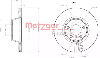 Тормозной диск METZGER 6110743