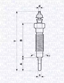 Свеча накаливания MAGNETI MARELLI 062900045304