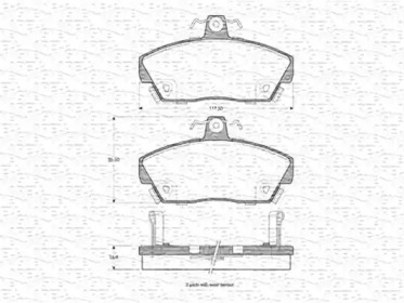 Комплект тормозных колодок MAGNETI MARELLI 363702160860