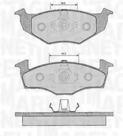 Комплект тормозных колодок MAGNETI MARELLI 363916060388