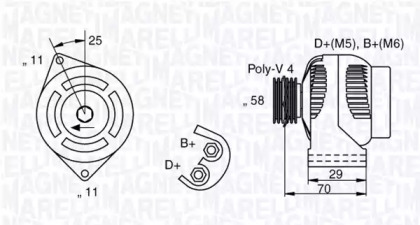 Генератор MAGNETI MARELLI 063341702010