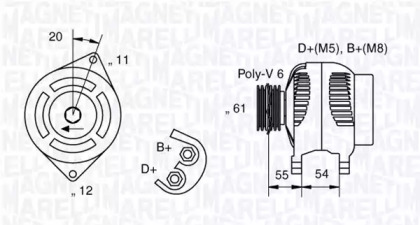 Генератор MAGNETI MARELLI 063321806010