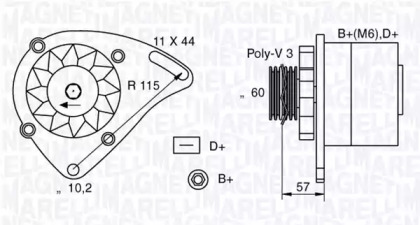 Генератор MAGNETI MARELLI 063321173010