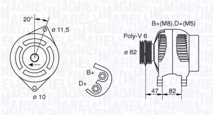 Генератор MAGNETI MARELLI 063321615010