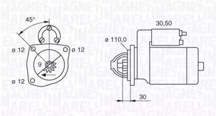 Стартер MAGNETI MARELLI 063522300070