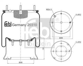 Баллон пневматической рессоры FEBI BILSTEIN 20310