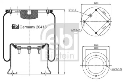 Баллон пневматической рессоры FEBI BILSTEIN 20413