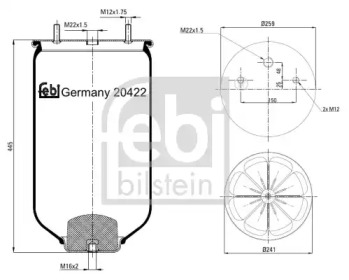 Баллон пневматической рессоры FEBI BILSTEIN 20422