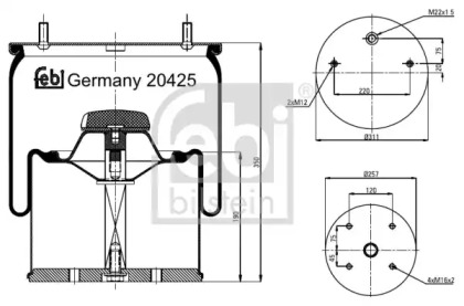 Баллон пневматической рессоры FEBI BILSTEIN 20425