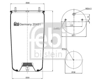 Баллон пневматической рессоры FEBI BILSTEIN 20481