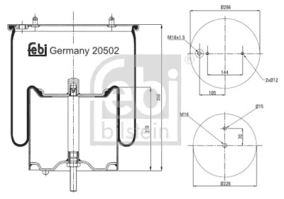 Кожух пневматической рессоры FEBI BILSTEIN 20502