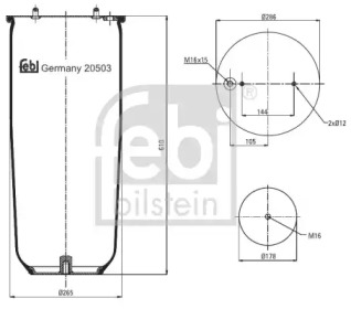 Кожух пневматической рессоры FEBI BILSTEIN 20503