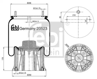 Баллон пневматической рессоры FEBI BILSTEIN 20523