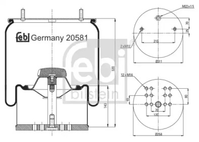 Баллон пневматической рессоры FEBI BILSTEIN 20581