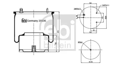 Кожух пневматической рессоры FEBI BILSTEIN 20836