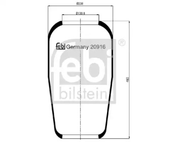 Баллон пневматической рессоры FEBI BILSTEIN 20916