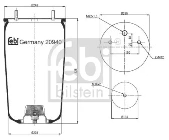 Баллон пневматической рессоры FEBI BILSTEIN 20940