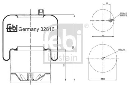 Кожух пневматической рессоры FEBI BILSTEIN 32816