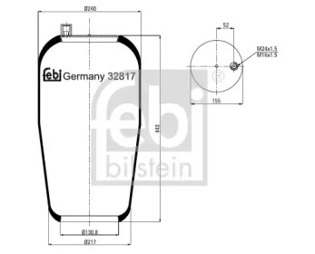 Баллон пневматической рессоры FEBI BILSTEIN 32817