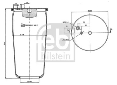 Баллон пневматической рессоры FEBI BILSTEIN 35617